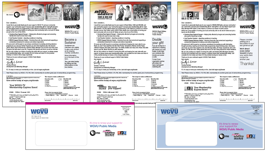 WGVU Renewal Direct Mail Samples